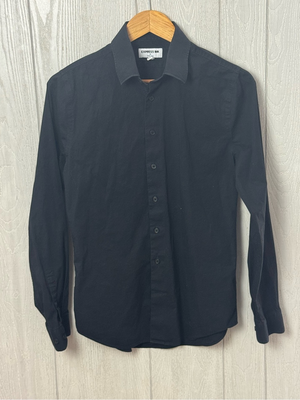 Black dress shirt Express IMX Small extra slim 14-14 1/2 neck